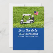 Golf Save the Date met vlag van Amerika Kaart (Voorkant)