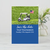 Golf Save the Date met vlag van Amerika Kaart (Staand voorkant)