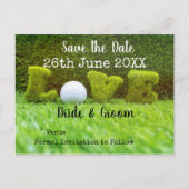 Golf Save the date of bruiloft with golf ball Uitnodiging Briefkaart (Voorkant)