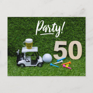 Golf Save the date Party 50th Birthday golfer Aankondigingskaart