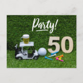 Golf Save the date Party 50th Birthday golfer Aankondigingskaart (Voorkant)