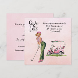 Golf Save the Date Party for women golfer party Kaart