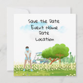 Golf Save the Date Party for women golfer party Kaart (Voorkant)