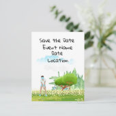 Golf Save the Date Party for women golfer party Uitnodiging Briefkaart (Staand voorkant)
