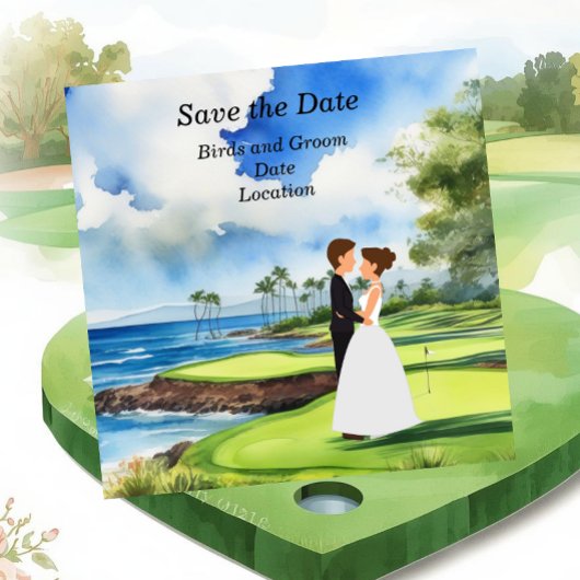Golf Save the Date Trouwfeest Kaart