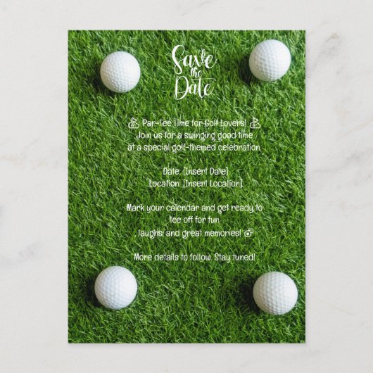 Golf Save the Date: Uitnodiging voor een feestje m (Voorkant)