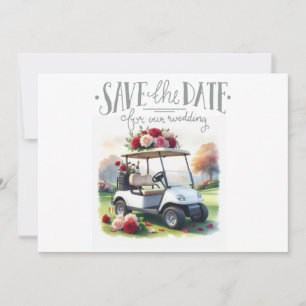 Golf Save the date voor huwelijksfeest Kaart