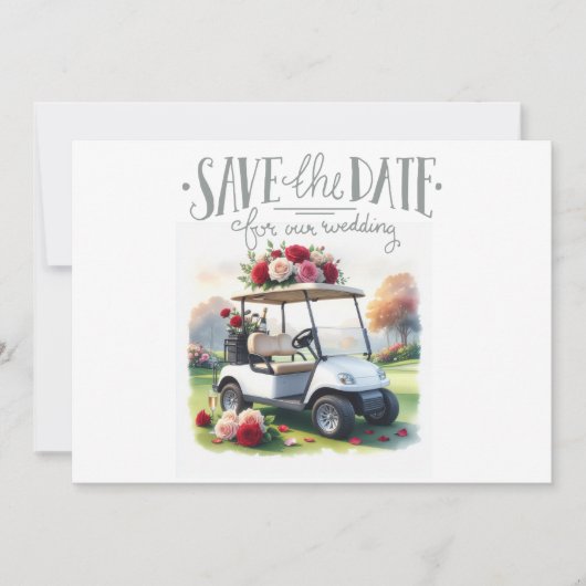 Golf Save the date voor huwelijksfeest Kaart (Voorkant)