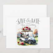 Golf Save the date voor huwelijksfeest Kaart (Voorkant / Achterkant)