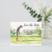 Golf save the date voor vrouwentoernooi briefkaart (Staand voorkant)