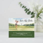 Golf save the date voor vrouwentoernooi briefkaart (Staand voorkant)
