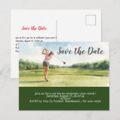 Golf save the date voor vrouwentoernooi briefkaart (Voorkant / Achterkant)