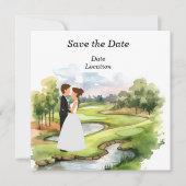 Golf Save the Date Wedding Party Kaart (Voorkant)
