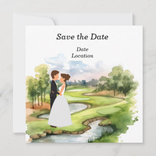 Golf Save the Date Wedding Party Kaart