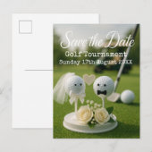 Golf Save the date wedding themed for golfer Aankondigingskaart (Voorkant / Achterkant)