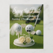 Golf Save the date wedding themed for golfer Aankondigingskaart (Voorkant)