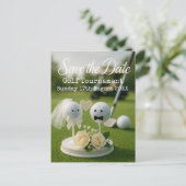 Golf Save the date wedding themed for golfer Aankondigingskaart (Staand voorkant)