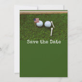 Golf Save the date with American flag and golf bal Kaart (Voorkant)