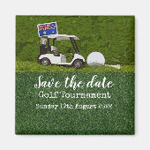 Golf Save the date with cart and flag of Australia Magneet (Voorkant)