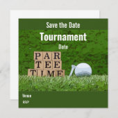 Golf Save the Date with golf ball party par t-shir (Voorkant / Achterkant)