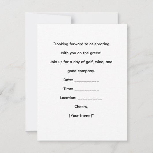 Golf Save the Date with golf balls on green grass Kaart (Achterkant)