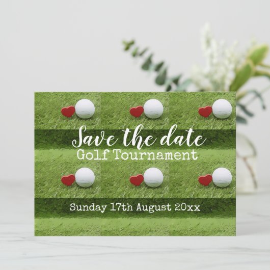 Golf Save the date with love Wedding Party (Staand voorkant)
