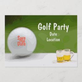 Golf Saveer de datum voor feest met bier op de gre Kaart
