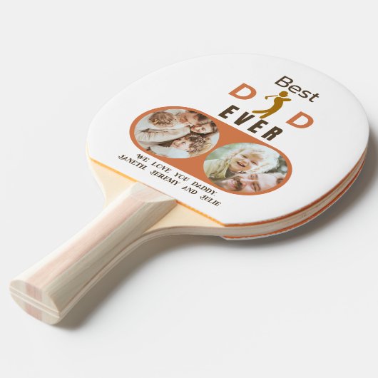 Golf Schattige Cool Moderne Vaders Dag Ping Pong P Tafeltennisbatje (Voorkant Gekanteld)