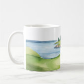 Golf Schilderachtig Golfbaan Waterverf Koffiemok (Links)