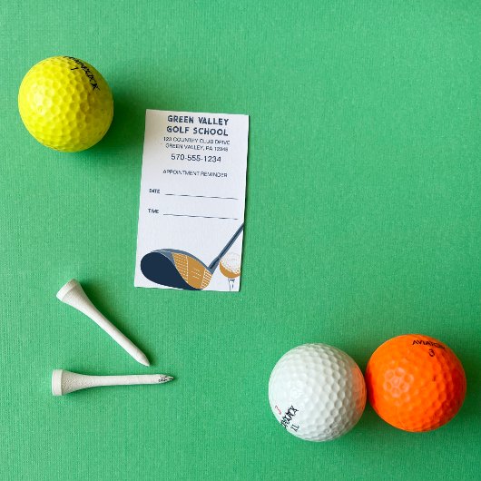 Golf School Golf Lesson Tee Time Reminder Visitekaartje