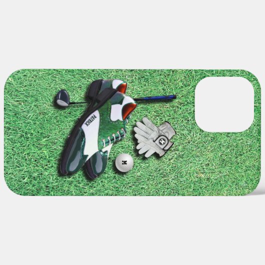 Golf schoten kogelhandschoenen met Jouw naam Case-Mate iPhone Case (Achterkant (horizontaal))
