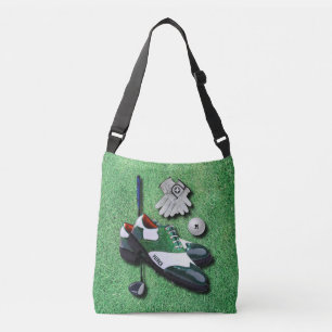 Golf schoten kogelhandschoenen met Jouw naam Crossbody Tas