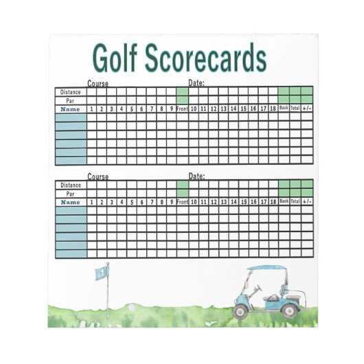Golf Scorecards Notitieblok (Voorkant)