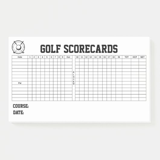 Golf Scorecards Post-it® Notes (Voorkant)