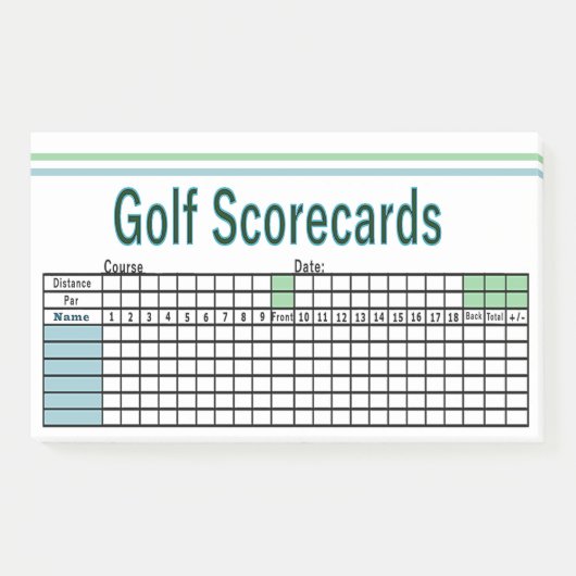 Golf Scorecards Post-it® Notes (Voorkant)