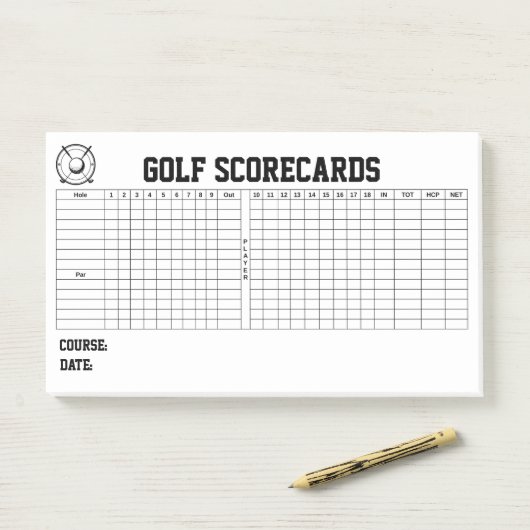 Golf Scorekaarten Post-it® Notes (Op bureau)
