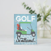 Golf Scotland - Retro Vintage Travel Briefkaart (Staand voorkant)