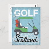 Golf Scotland - Retro Vintage Travel Briefkaart (Voorkant / Achterkant)