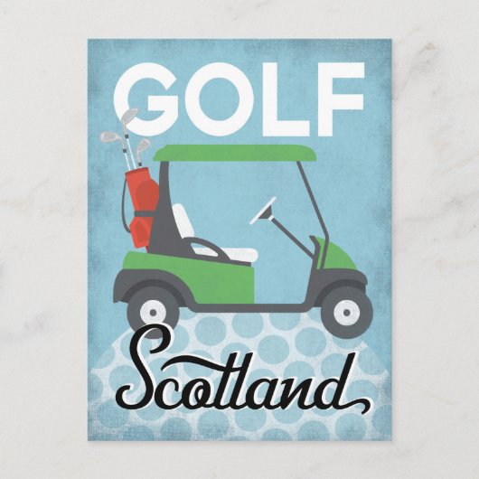 Golf Scotland - Retro Vintage Travel Briefkaart (Voorkant)