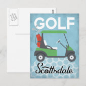 Golf Scottsdale Arizona - Retro Vintage Travel Briefkaart (Voorkant / Achterkant)