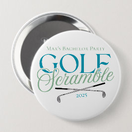 Golf Scramble - Fun Golf-thema vrijgezellenfeest Ronde Button 4,0 Cm