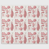 Golf set van apparatuur roze thema voor dame golfe cadeaupapier (Vlak)