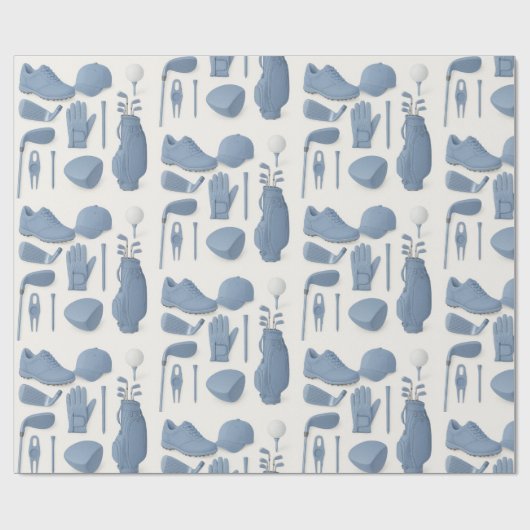 Golf set van apparatuur voor jongen Blauw thema Cadeaupapier (Vlak)