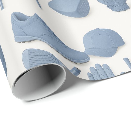 Golf set van apparatuur voor jongen Blauw thema Cadeaupapier (Rol Hoek)