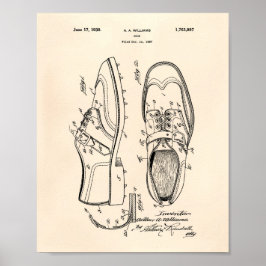 Golf Shoe 1927 Patent Art - Old Peper Poster
