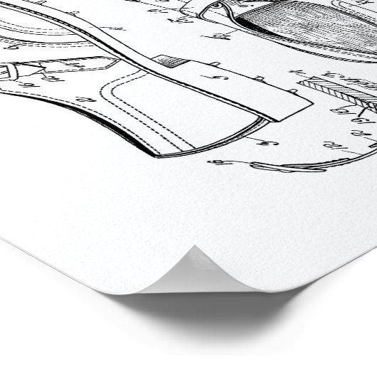 Golf Shoe 1927 Patent Art - Witboek Poster (Hoek)