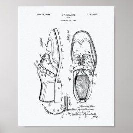 Golf Shoe 1927 Patent Art - Witboek Poster