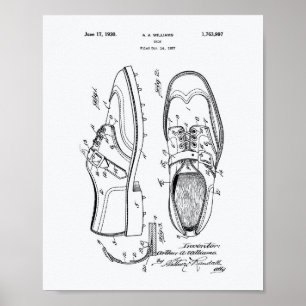 Golf Shoe 1927 Patent Art - Witboek Poster