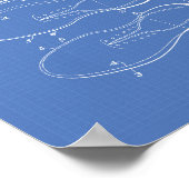 Golf Shoe 1932 Patent Art - Blauwdruk Poster (Hoek)