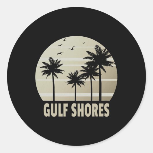Golf Shores Alabama Vakantie Souvenir Ronde Sticker (Voorkant)
